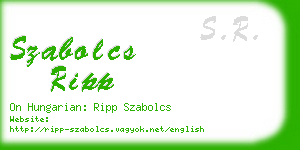 szabolcs ripp business card